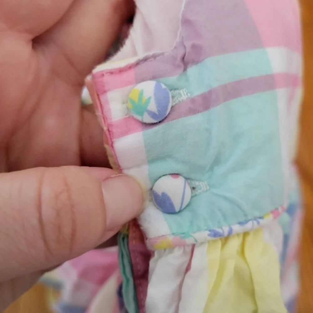 Tommy Bahama Toddler Girl Pastel‎ Plaid Summer Outfit Dress & Bloomers 18 months